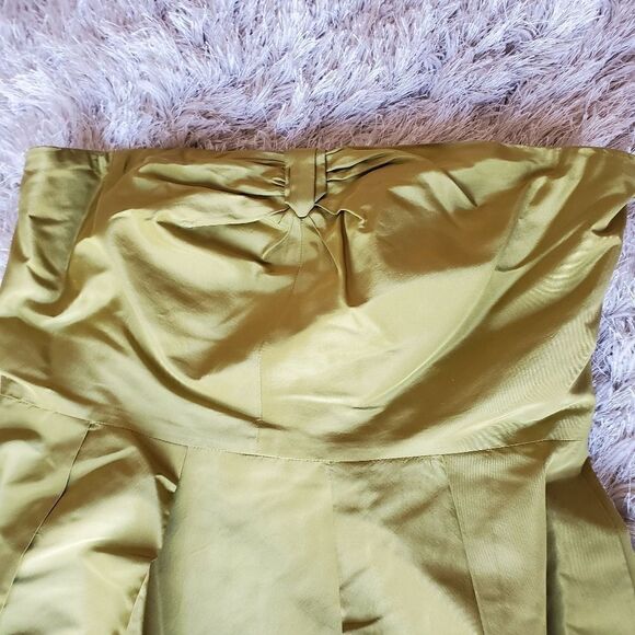 J. Crew Womens Strapless Green Dress  100% Silk Size 12  Formal Prom - Picture 6 of 9